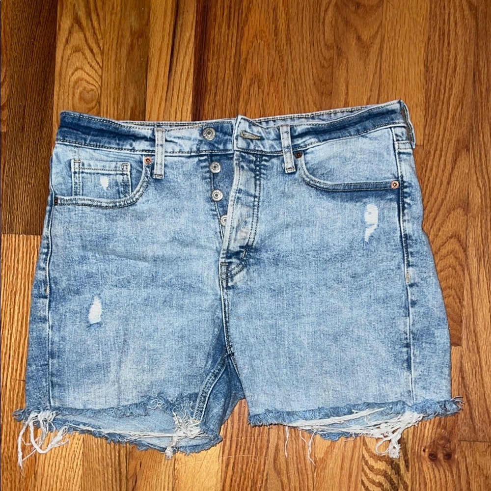 Old Navy Blue Jean Shorts Distressed Cut-Off Style